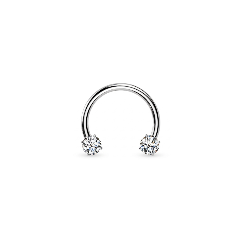 Titanium 16G CZ Horseshoe Septum Ring