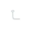 clear-glass-nose-stud Clear glass L-shaped nose stud on white background