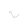 clear-glass-nose-stud-l-shape Clear glass L-shaped nose stud on white background