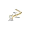 Diagram showing the 7mm L-shaped post, 0.8mm or 1.0mm gauge and 2mm, 2.5mm or 3mm stone