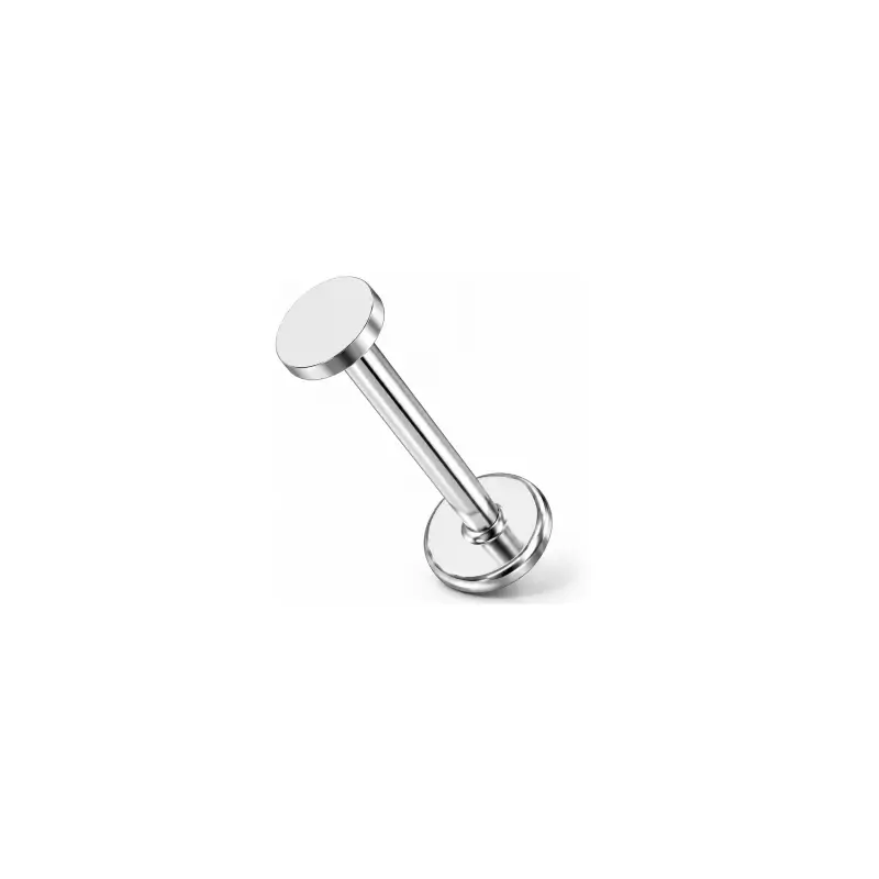Plain disc titanium nose stud shown at an angle